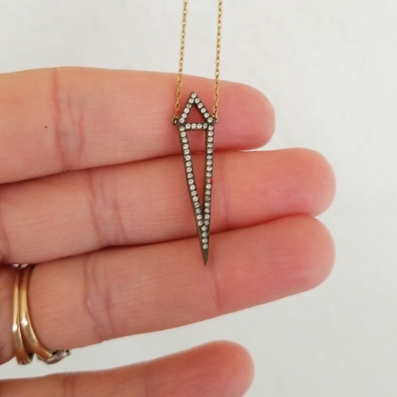 Rough diamond geometric necklace - Picture 4 of 4